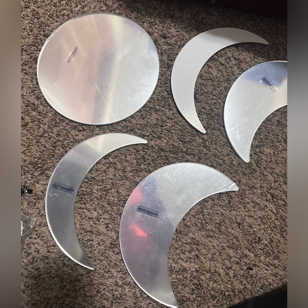 Silver Moon Phase Wall Decor Set